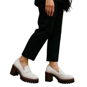 MIA Dalilah Chunky Loafers White Size 9
